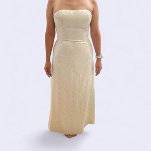 Jessica McClintock Strapless Cream Dress